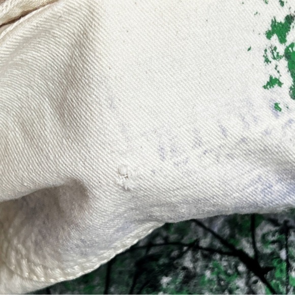 Marguerita Oversized Hand Painted Off White Denim Shacket Top Size M‎ - Picture 15 of 15